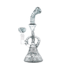 Hemper Snakeskin Bong in Black with textured design, 9" height, and 14mm joint - front view
