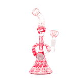 Hemper Snakeskin Bong in red and white with a 9" height and 14mm joint on a white background