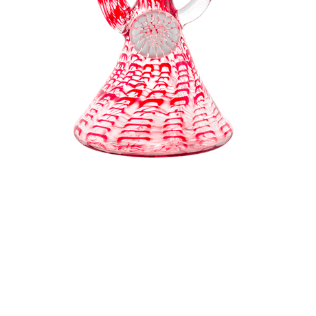 Hemper Snakeskin Bong in red with intricate design, 9" tall, 14mm joint, borosilicate glass