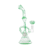 Hemper Snakeskin Bong in green with a deep bowl and 14mm joint, front view on a seamless white background