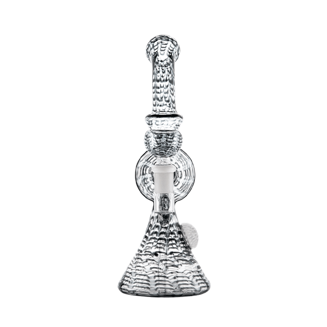 Hemper Snakeskin Bong in Black with Textured Design, Front View on Seamless White Background