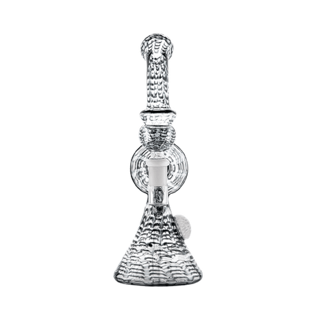 Hemper Snakeskin Bong in Black with Textured Design, Front View on Seamless White Background