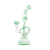 Hemper Snakeskin Bong in green with intricate texture, 9" height, front view on white background