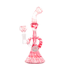 Hemper Snakeskin Bong in red with a 9" height, 14mm joint, front view on a seamless white background