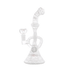 Hemper Snakeskin Bong in white with a 14-14.5mm joint and 9" height, front view on a seamless background