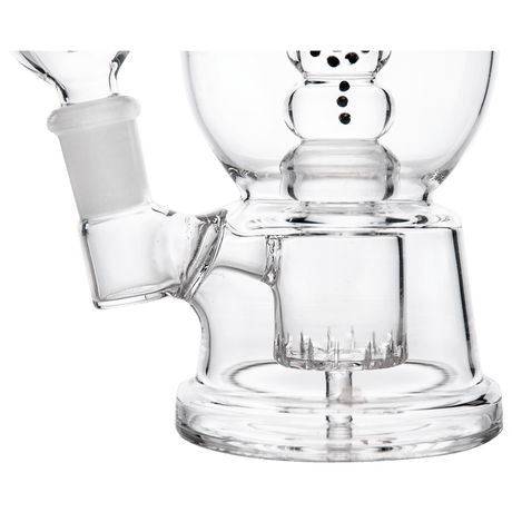 Hemper Snow Globe Bong with Showerhead Percolator, Clear Glass, Front View