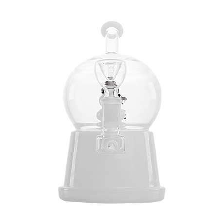 Hemper Snow Globe XL Bong in Green and White, 8" Height, Borosilicate Glass, Front View