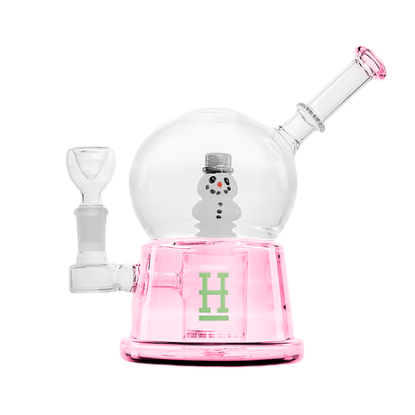 Hemper Snow Globe XL Bong in Pink with Borosilicate Glass - Front View