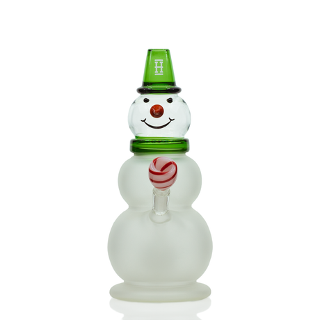 Hemper Snowman XL Bong front view with 45-degree joint and festive design
