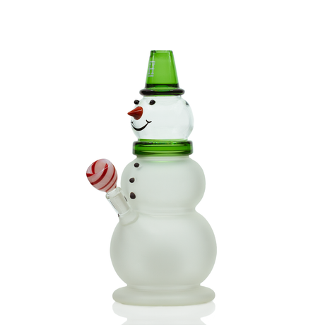 Hemper Snowman XL Bong in Green with 45 Degree Joint and Deep Bowl - Front View