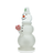 Hemper Snowman XL Bong in white, 10" tall with a 45-degree joint angle, front view on white background