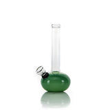 Hemper Sphere Base Bong in Teal, Borosilicate Glass, Front View on White Background
