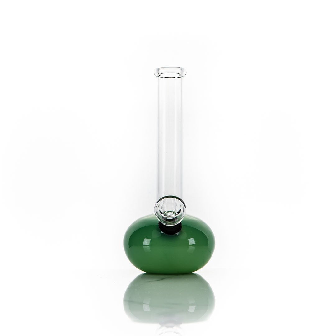 Hemper Sphere Base Bong in Teal, Front View on White Background, Borosilicate Glass