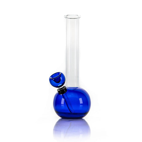 Hemper Sphere Base Bong in Blue with Clear Straight Neck - Front View