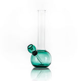 Hemper Sphere Base Bong in Teal with Clear Straight Neck, Front View on White Background