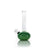 Hemper Sphere Base Bong in Jade Green with Clear Neck, Front View on White Background