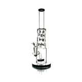 Hemper Straight Neck Bubble Bong 12" with Black Accents Front View on White Background