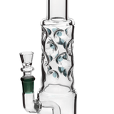 Hemper Straight Neck Bubble Bong 12" with Black Accents, Front View on White Background
