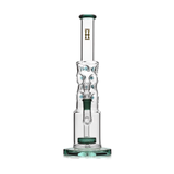 Hemper Straight Neck Bubble Bong 12" in Black, Front View on Seamless White Background