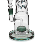 Hemper Straight Neck Bubble Bong 12" with Black Accents, Front View on Seamless White
