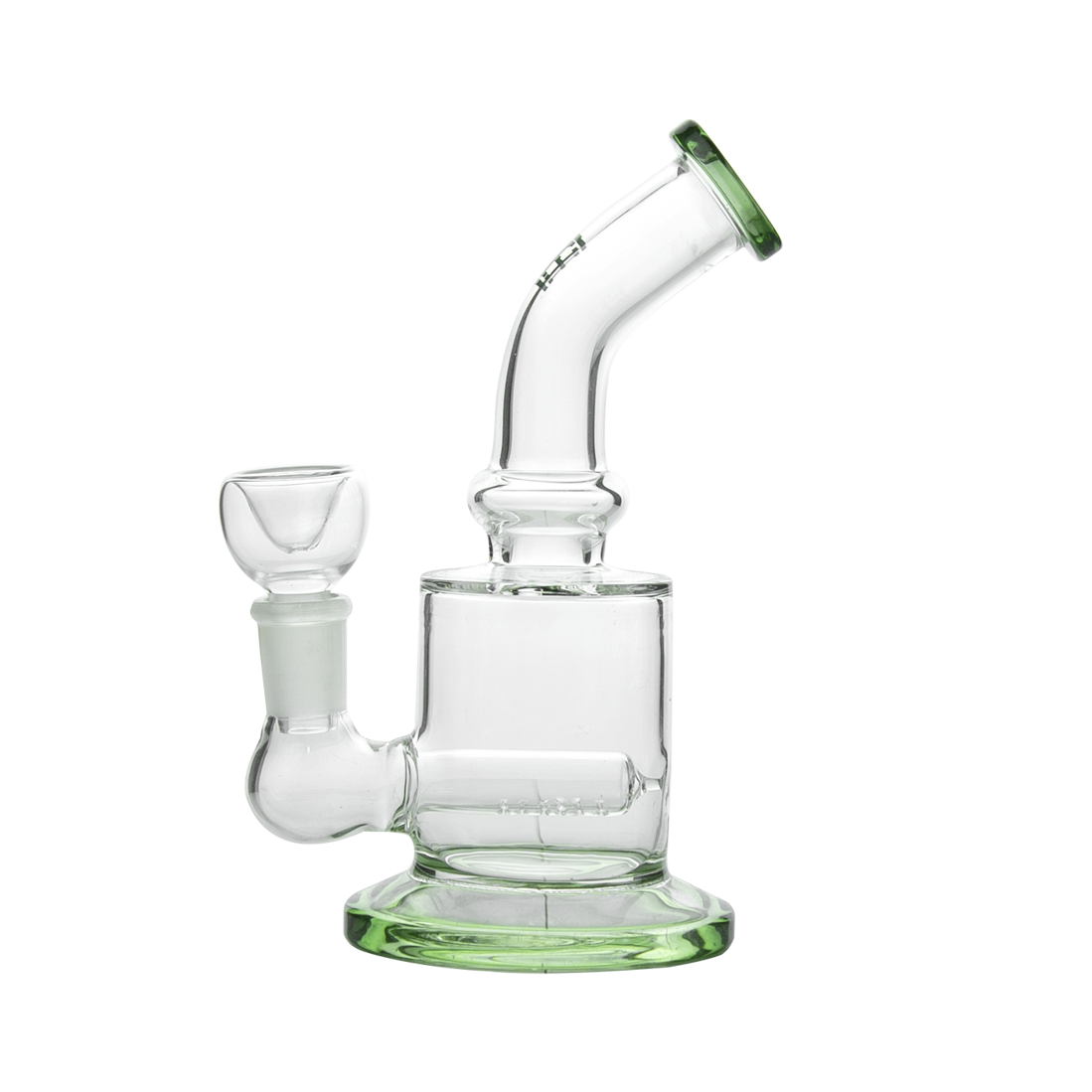Hemper x CustomGrow420 Inline Perc Rig with bubble design, 6" height, and 14mm joint - Green Variant