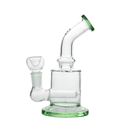 Hemper x CustomGrow420 Inline Perc Rig with bubble design, 6" height, and 14mm joint - Green Variant