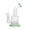 Hemper x CustomGrow420 Inline Perc Rig with bubble design, 6" height, and 14mm joint - Green Variant