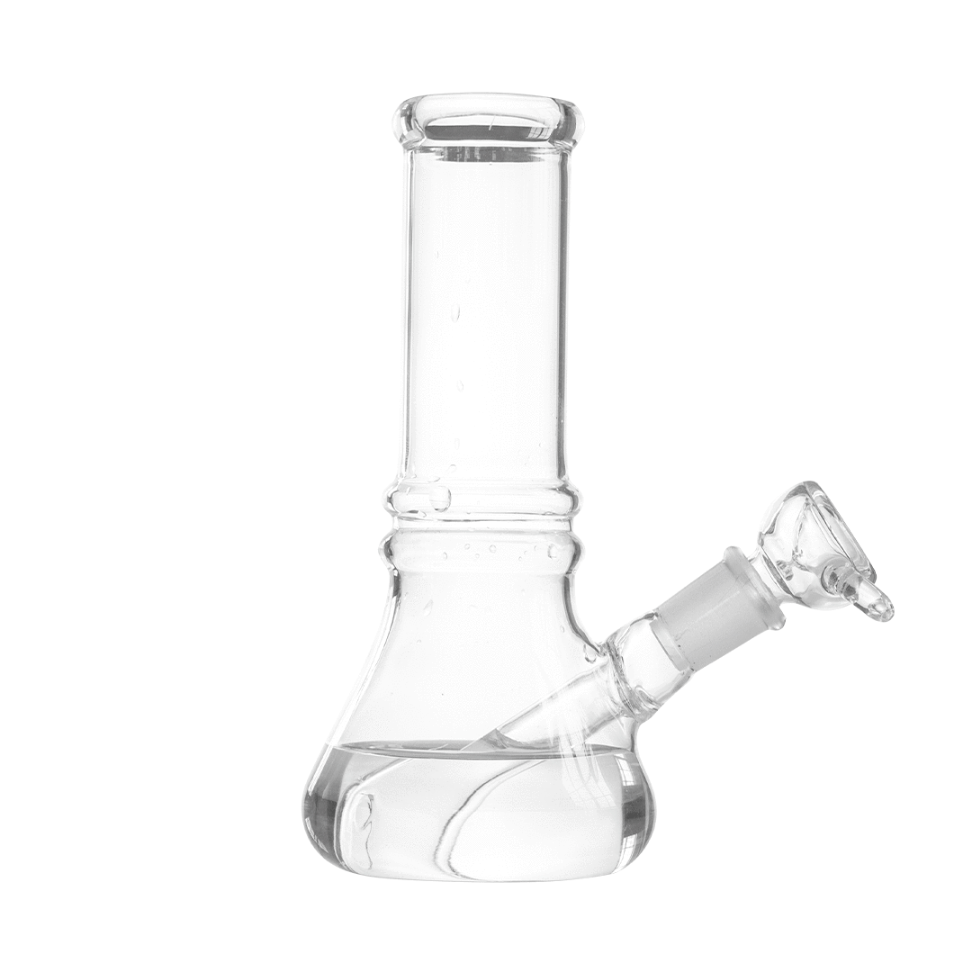 Hemper x Cypress Hill Beaker Bong, 6" Clear Borosilicate Glass, 14mm Female Joint - Side View