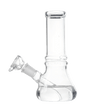 Hemper x Cypress Hill clear borosilicate glass beaker bong, 6" height, 14mm female joint, side view