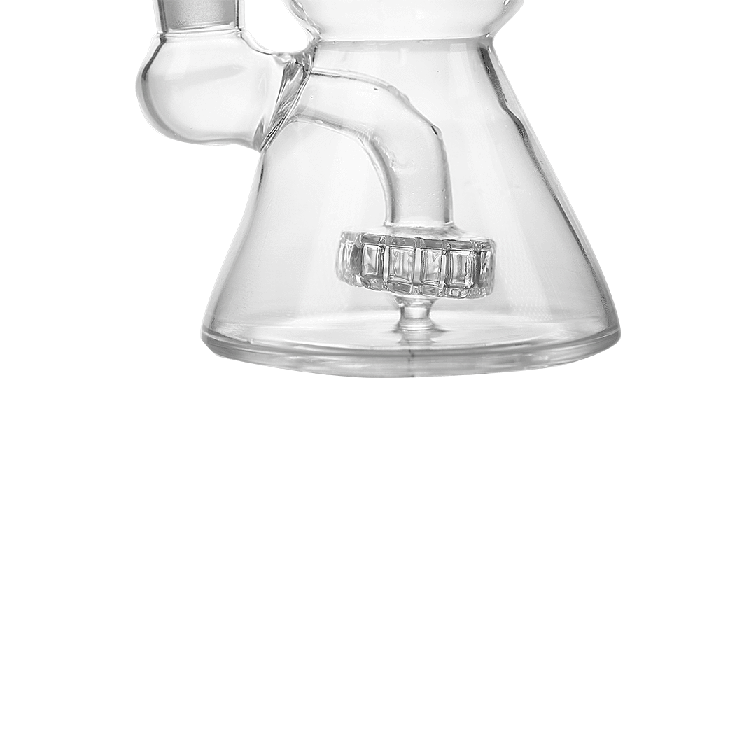 Hemper x Trippy Hippie 7" Beaker Bong with Showerhead Percolator, Borosilicate Glass, Side View