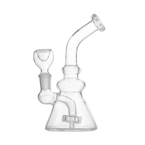 Hemper x Trippy Hippie 7" Showerhead Beaker Bong, Borosilicate Glass, Front View