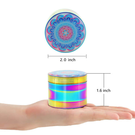 PILOT DIARY Titanium Grinder Blue in hand, top and side view, compact and portable