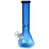 Hextasy Hexagonal Beaker Water Pipe for Dry Herbs, 12" Borosilicate Glass, Front View