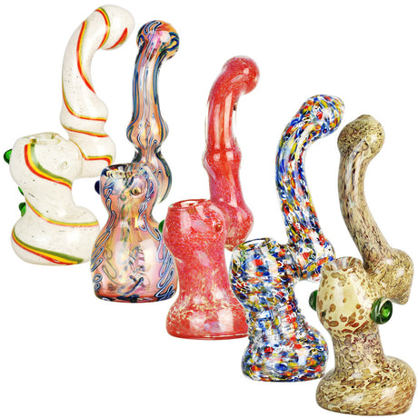 Assorted High End Art Glass Bubblers, 6 Pack, Borosilicate, Portable Design