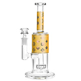 9.5" High Fashion Borosilicate Glass Water Pipe for Dry Herbs, 90 Degree Joint, Front View