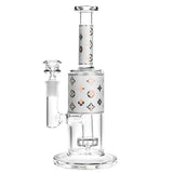 9.5" High Fashion Borosilicate Glass Water Pipe with 90 Degree Joint for Dry Herbs, Front View