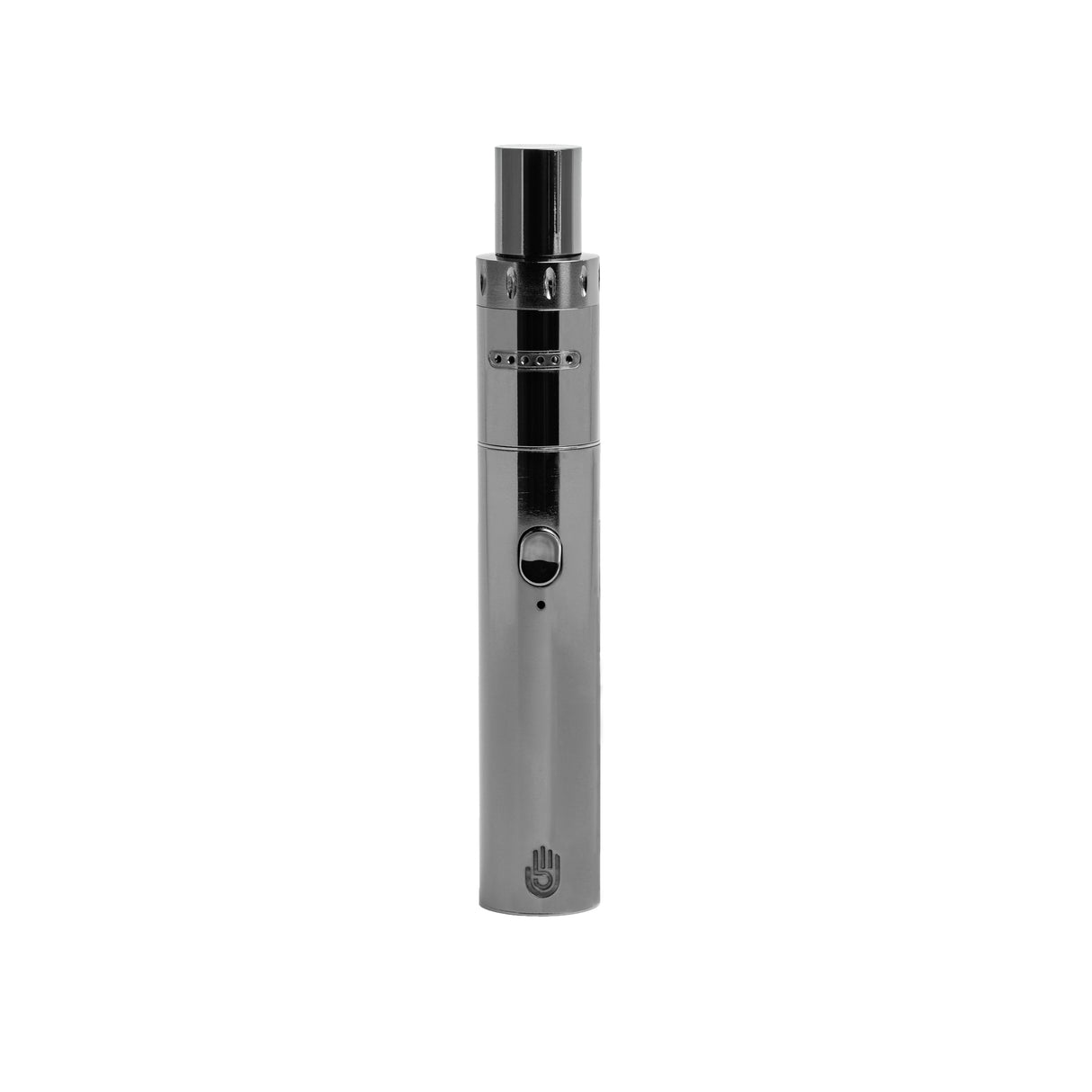 High Five Elevate Vape in sleek silver, front view on seamless white background, durable silicone material