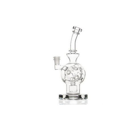 High Five x Cloud Cover Fab Egg Rig, clear borosilicate glass, 8" tall with 90-degree joint