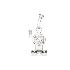 High Five x Cloud Cover Fab Egg Rig, clear borosilicate glass, 8" tall with 90-degree joint