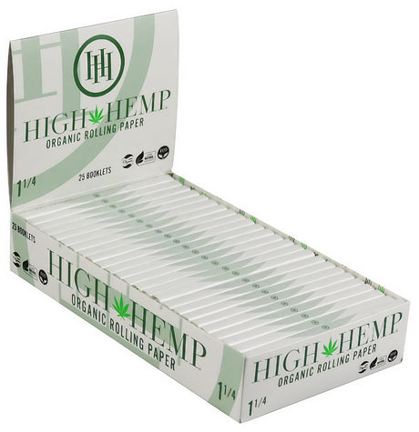 High Hemp Organic Hemp Rolling Papers, 1 1/4" Size, 25 Pack Display Box Front View