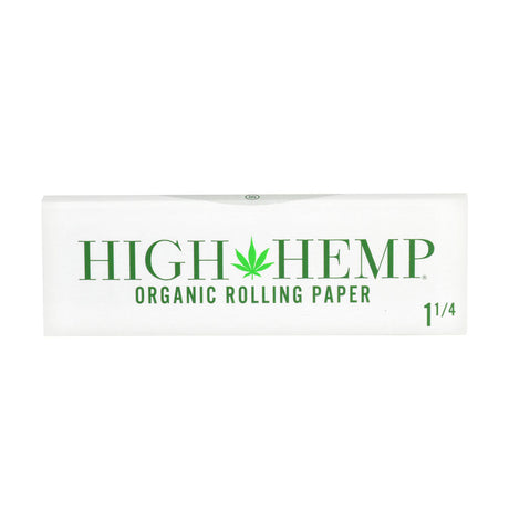 Front view of High Hemp Organic Rolling Papers 1 1/4" size, 25 pack on white background