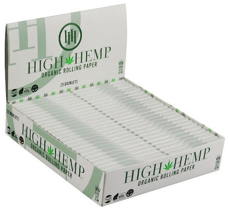 High Hemp Organic Kingsize Slim Rolling Papers Display Box with 25 Packs