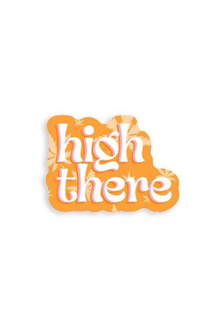 KKARDS High There Sticker with palm tree design, front view on a seamless white background