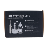 Apex Ancillary Iso Station Lite packaging front view highlighting features like easy pump and tool slot