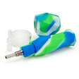 PILOT DIARY Silicone Honey Straw Nectar Collector in blue and green with glass dish