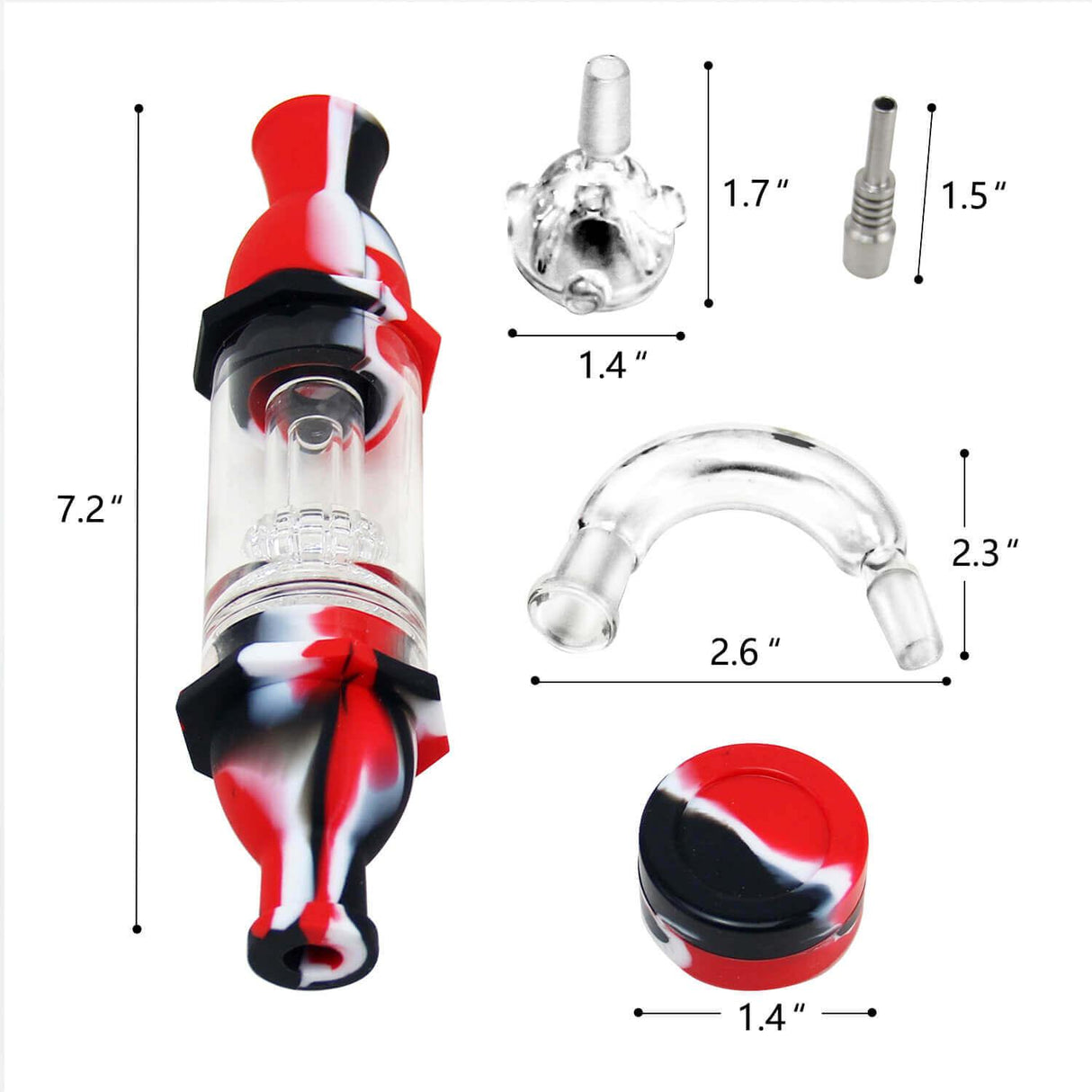 PILOT DIARY Silicone Honey Straw Water Filter Kit with various components and dimensions