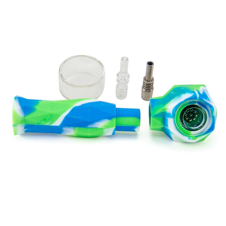 PILOT DIARY Silicone Honey Straw Nectar Collector in Blue & Green - Front View
