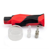PILOT DIARY Silicone Nectar Collector Kit in Red & Black with Titanium Tip and Glass Dish