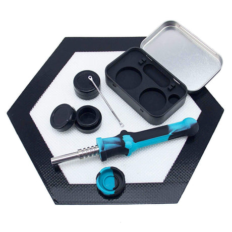 PILOT DIARY Silicone Dab Kit for Beginners, Top View on Hex Mat
