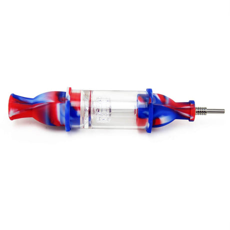 PILOT DIARY Honey Straw with Water Filtering, Red and Blue Twist, Side View